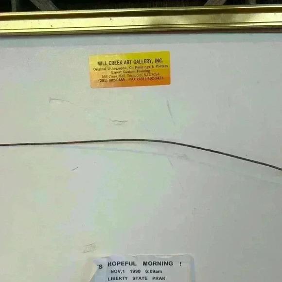 Original framed photograph of the Twin Towers and NYC skyline dated 11/1/1998. - Picture 3 of 4